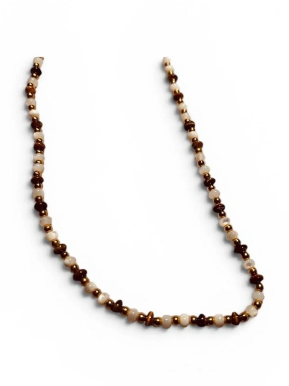 OSHENA JEWELRY Genuine Tiger's Eye Beaded Necklace - NWT